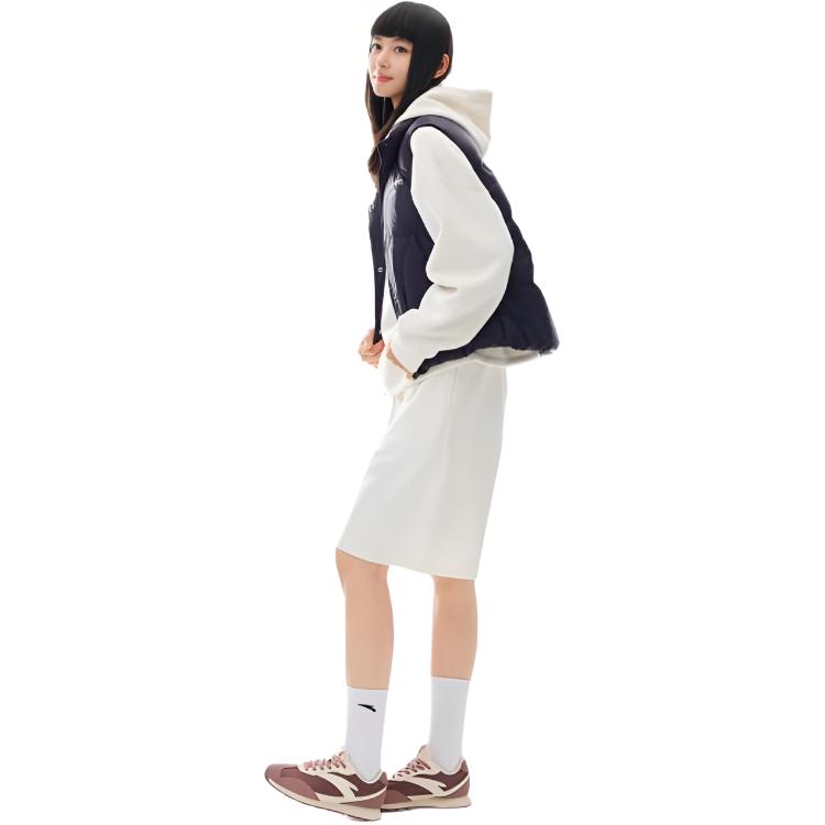Anta Lifestyle Series Letter Zipper Versatile Stand Collar Sleeveless Down Vest Women vests 162548904-2
