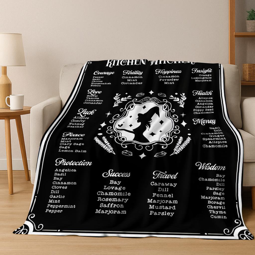 

Ouija Tarot Tavola di stregoneria gotica Coperta di flanella Coperta morbida e calda per camera da letto Soggiorno Letto Viaggi Campeggio 75x90cm