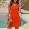 Women's Fashion Casual Solid Color Round Neck Sleeveless Dress