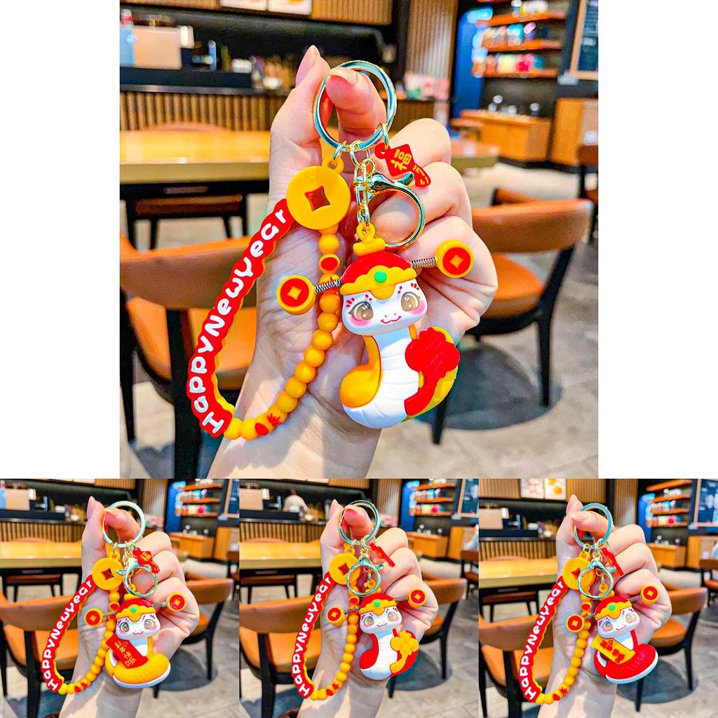 Adorable Cartoon Snake Year Keychain With Vibrant Colors Ideal For Gift Giving And Collecting
