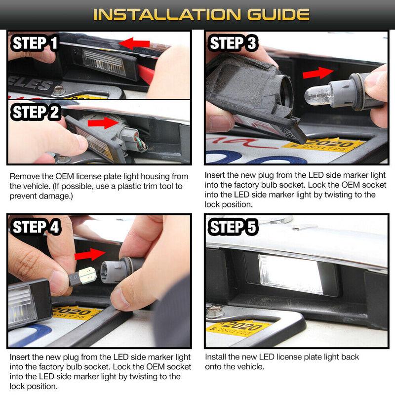 2PCS LED License Number Plate Light For Nissan X-Trail T30 T31 Juke Nismo March Versa Note NV200 Armada Rogue Sport White Lamp