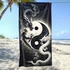 1PC Black & White Yin Yang Dragon Polyester Beach Towel, Quick Dry Soft Travel Towel for Men Women, Lightweight for Swimming Bea
