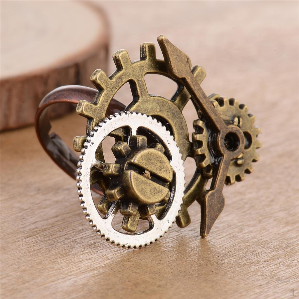 1 Stück Steampunk Kostümschmuck Zahnradringe Retro