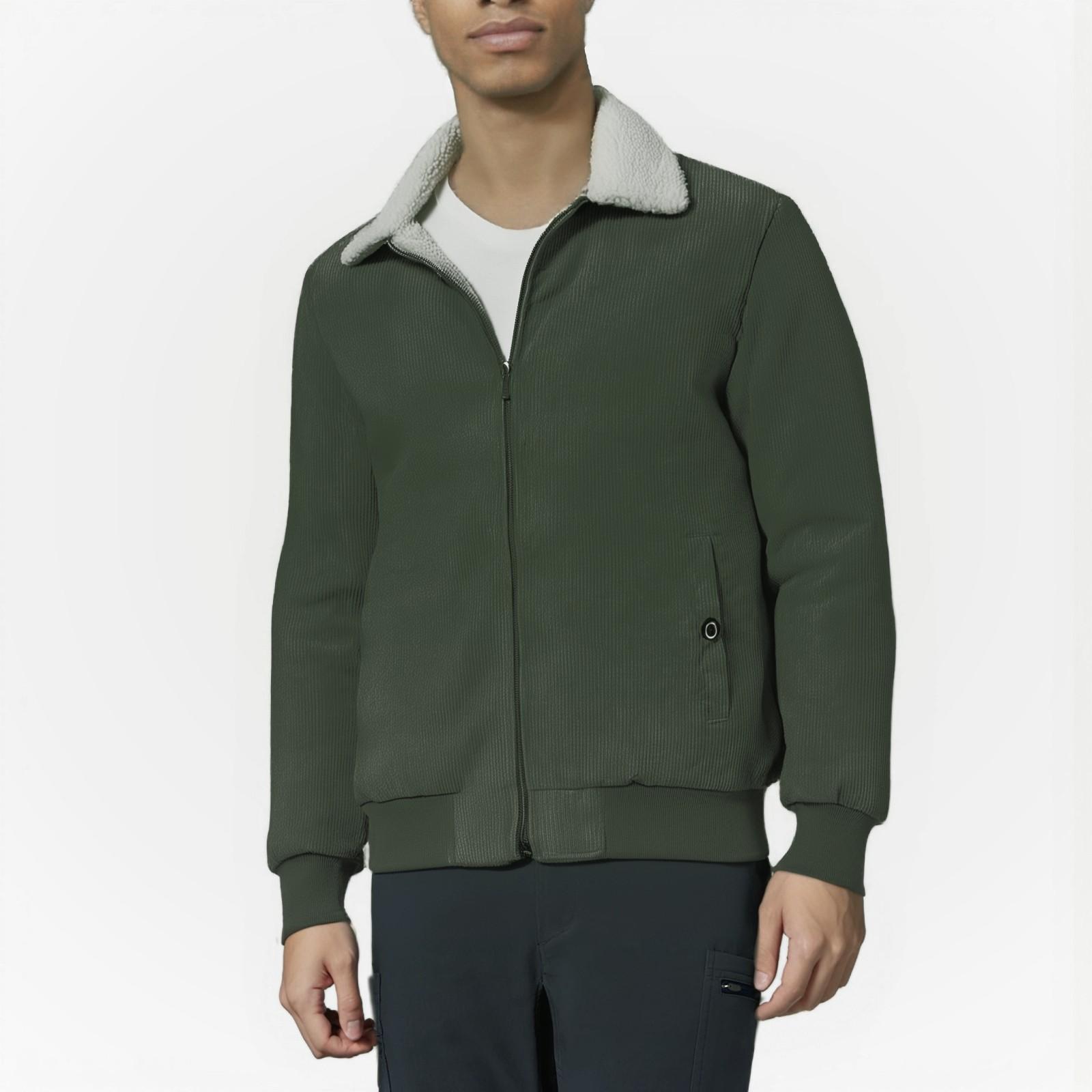 

Мужская новая зимняя мода повседневная ретро толстая мужская стойка воротник теплая вельветовая M