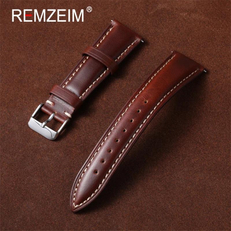 

Quick Release Leater Watch Band 18/19/20/21/22mm Universal Replacement Smartwatch Watchband Men s Smooth Wristwatch Straps 18mm