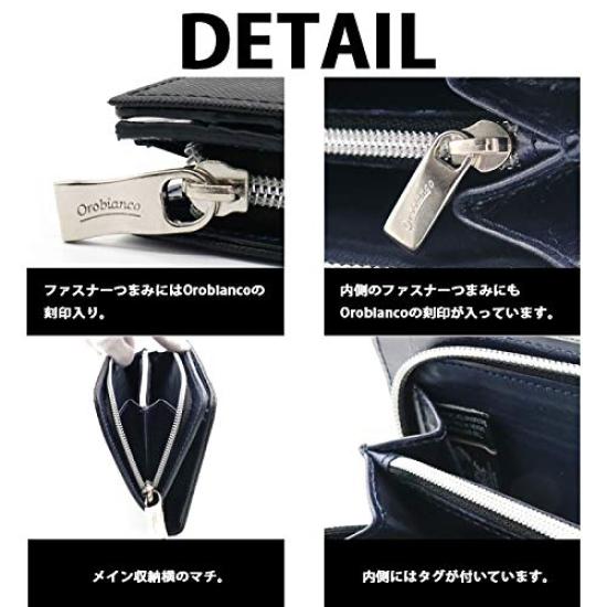 Orobianco Men's Custom-Made Long Wallet in Genuine Saffiano Leather (NEROBlack) - Made in Italy. A simple, stylish, and perfect gift.