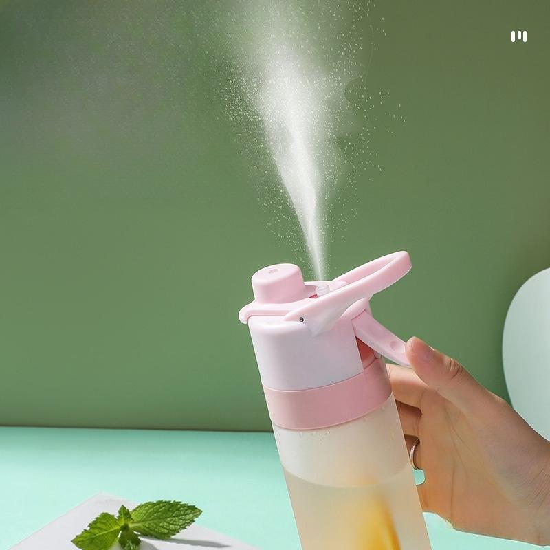 Students' Portable Sports Plastic Water Bottles, Creative Spray Summer Military Training Handy Water Cups