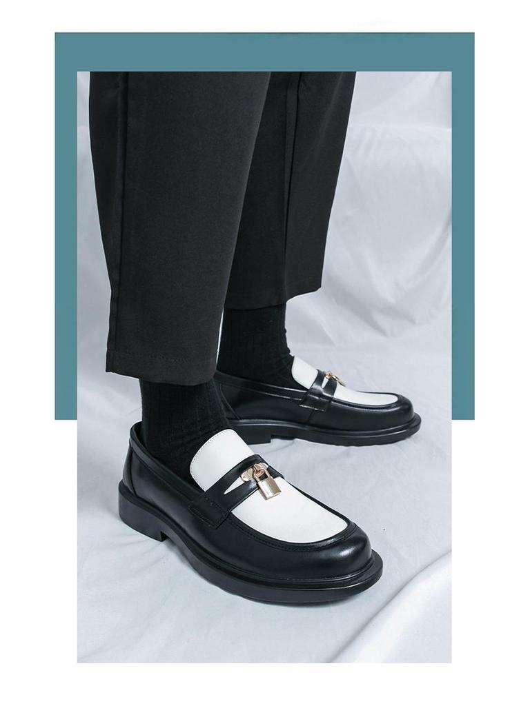 Men's Plus Size Leather Slip-on Loafers: Formal & Casual Thick Sole Shoes