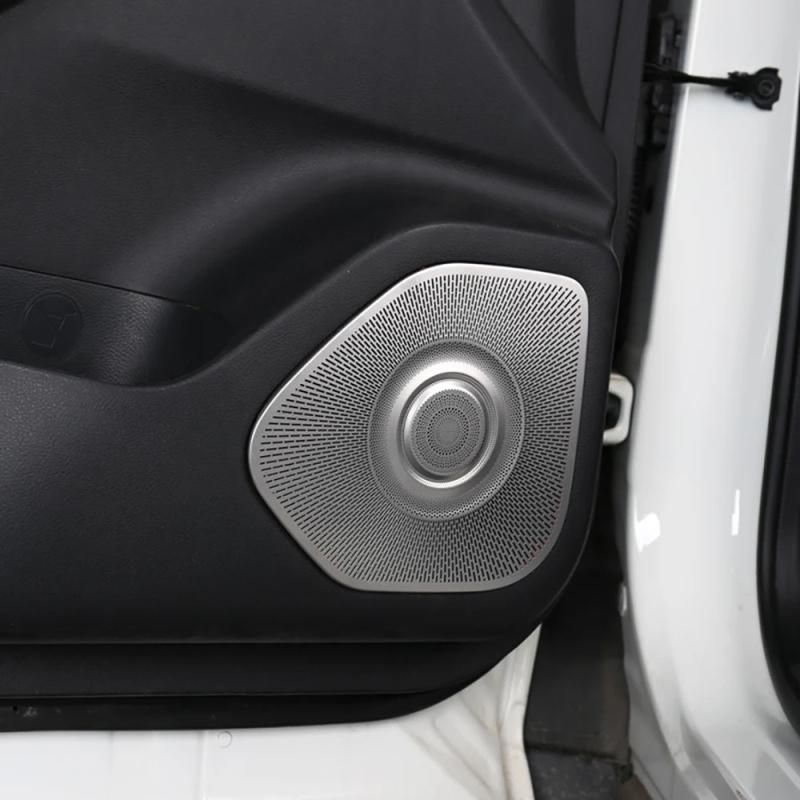 For Nissan Rogue X-Trail T33   Steel Silver Front Dashboard Car Door Audio Speaker Cover Readlamp Loudspeaker Trim Frame