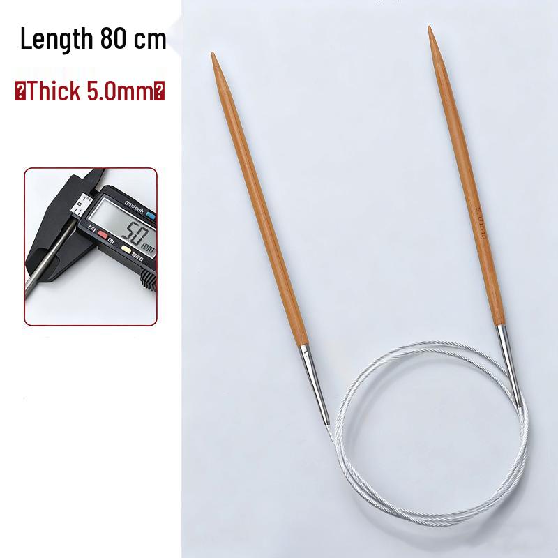Bamboo & Stainless Steel Circular Knitting Needles Set for Wool Scarves & Cuffs