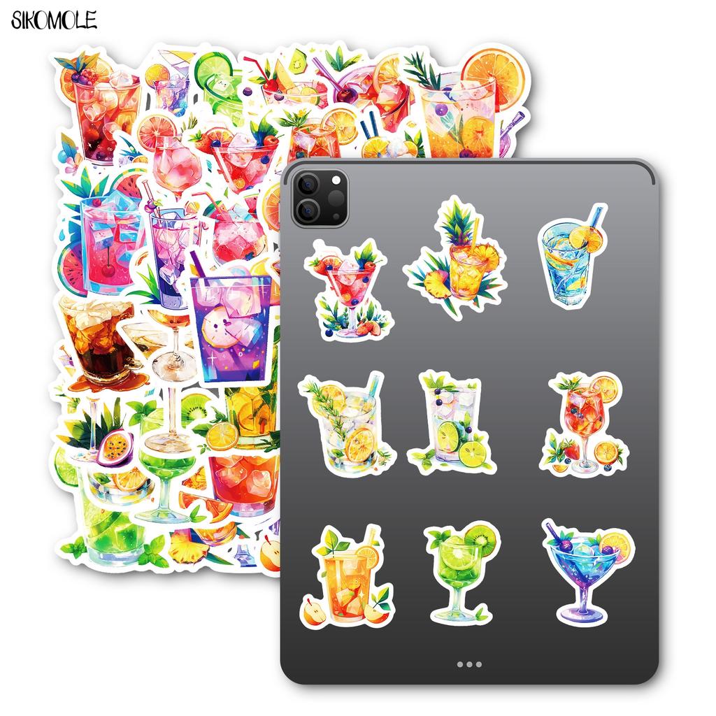 10 30 50Pcs Cartoon Cocktail Drinks Stickers Kawaii Mojito Aesthetic Diy Kid Travel Luggage Fridge Decal Graffiti Sticker Pack