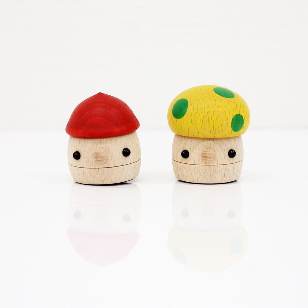 Toy Komama Donguri no Saka Set Roll Acorn Mushroom Acorn Saka Elementary School Made in Japan (Small) (Acorn 1, 1, 1) [Wooden Toy]