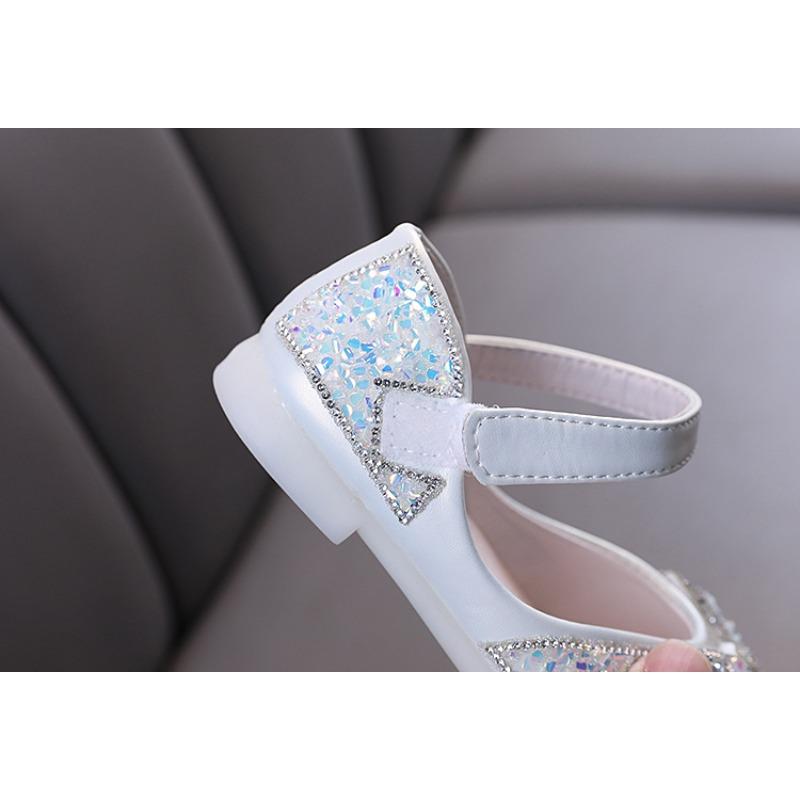 Stil nou de toamnă, elegante, pentru fetițe, pantofi plati cu strasuri de prințesă, pantofi din piele, pantofi pentru spectacole de dans