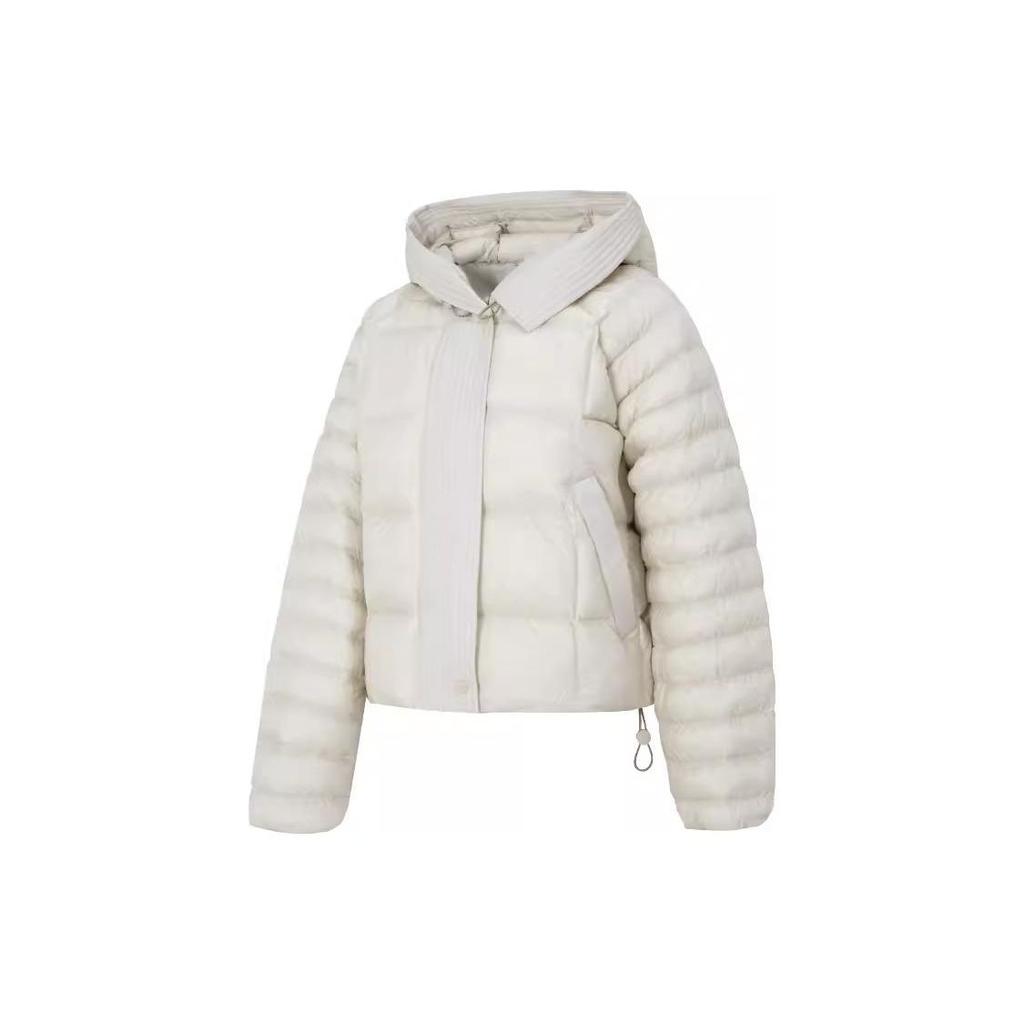 Nike Solid Color Warm Hooded Cotton Jacket Women Jackets White FB8730-104