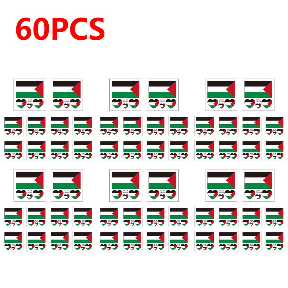 10-100pcs Palestine Face Arm Stickers Waterproof Palestine Flag Sticker Durable Small Stickers Effortless Removal for Parade