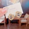 Elegant 2023 Gray Rhinestone Stud Earrings: Trendy High-End Fashion Jewelry for Women