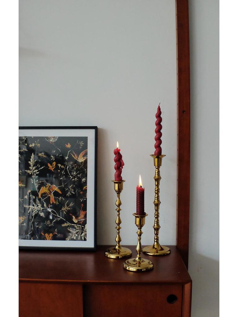 Black Wrought Iron Retro Candlestick Ornament for Christmas, Halloween, Weddings