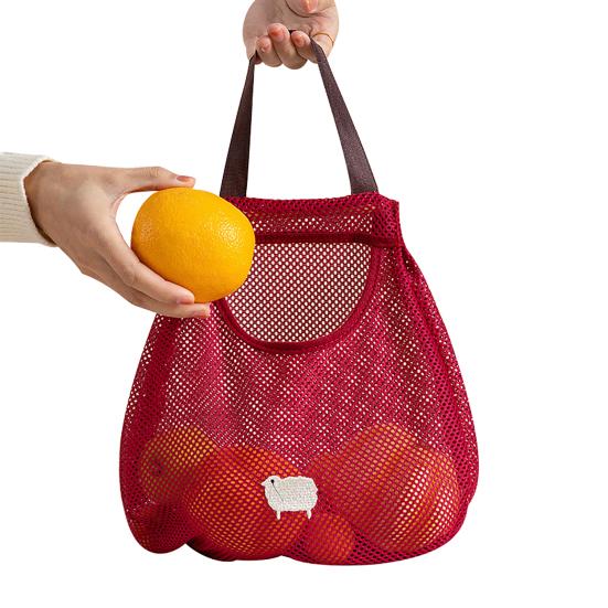 Подвесная сумка для хранения фруктов и овощей дышащий многоразовый сетчатый органайзер для покупок 1790₽