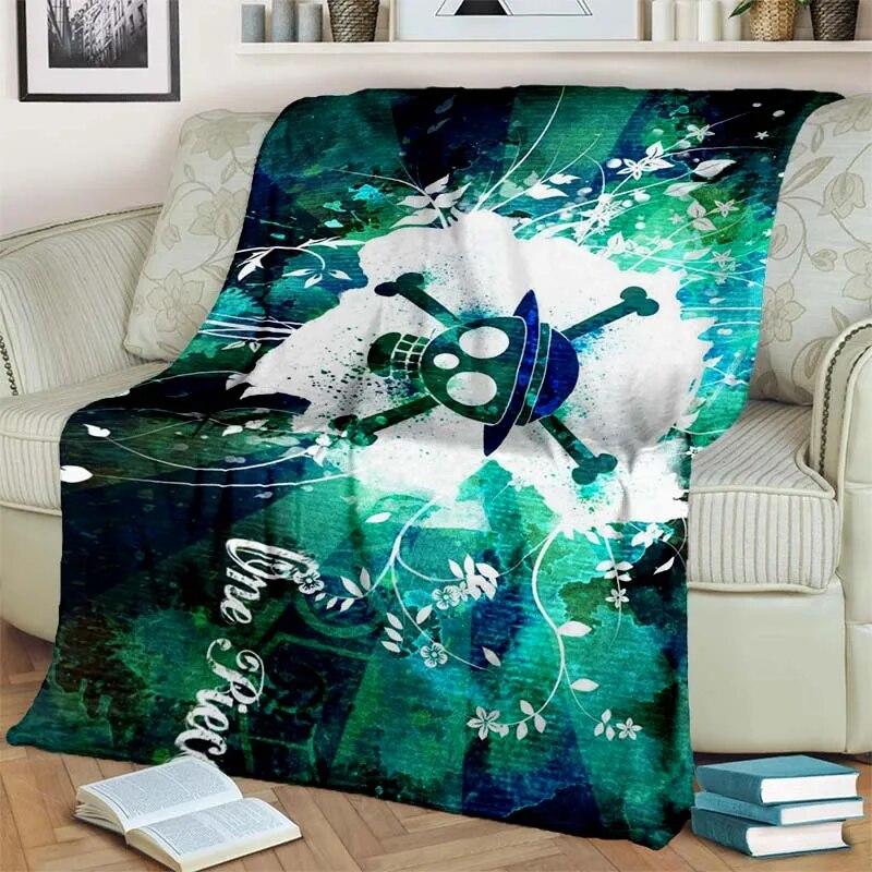 Japanese Anime One P-Piece Lightweight Flannel Blanket,Multi-purpose Holiday Gift Blanket Warm And Soft Blankets All Seasons