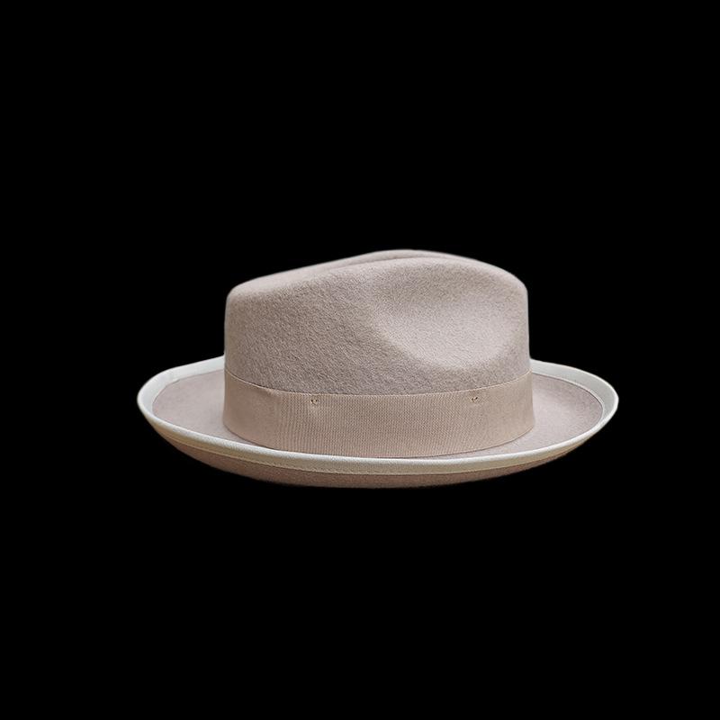 Direct Wool Top Hat, Flower Cloth Bow Decoration Pure Wool Felt Top Hat