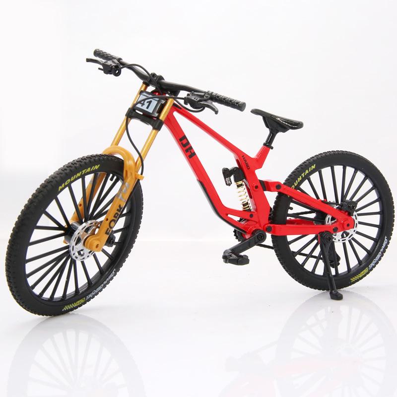 Cross Alloy Bicycle Model - Double Shock Mountain Bike Toy with Variable Speed & Front/Rear Absorbers - Ornament Gift