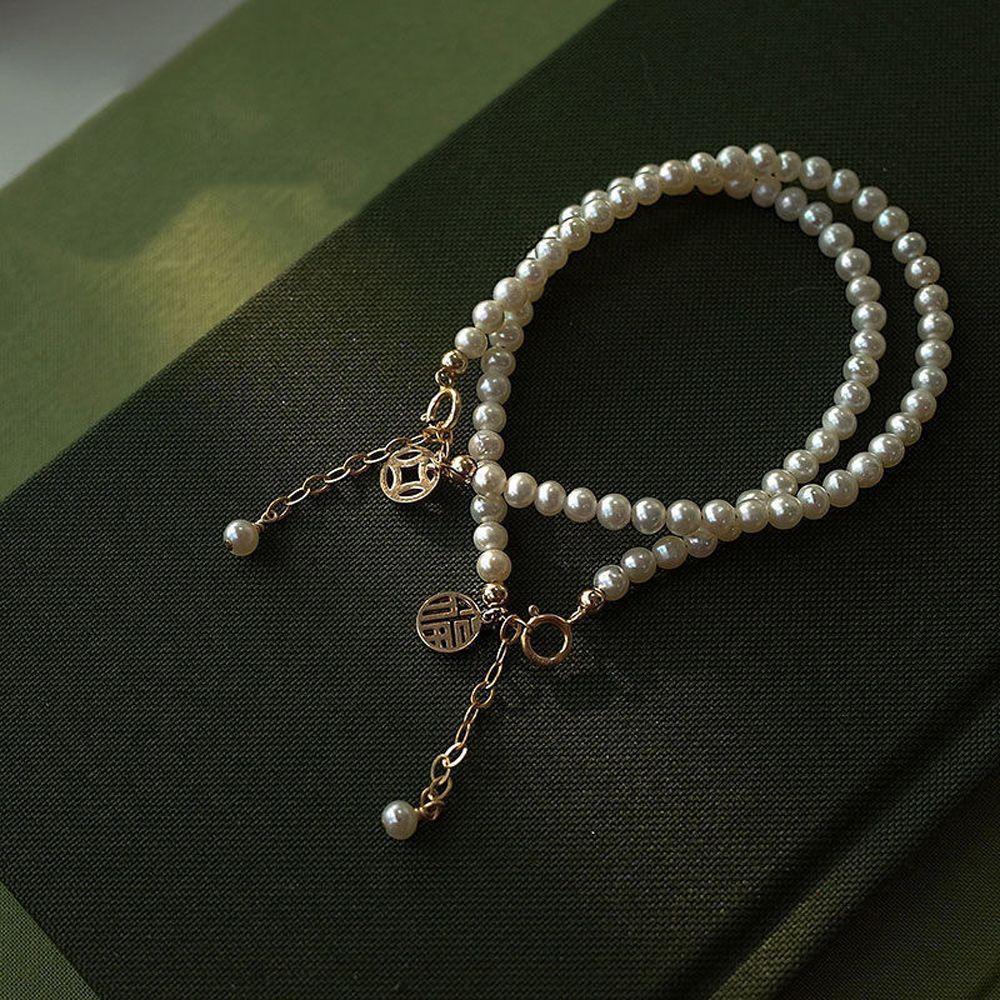 Temperament Fashion Chain Good Luck Hand Chain Pearl Pendant Korean Style Bracelet Women Bracelet
