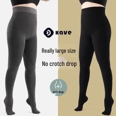 Zwarte fleecegevoerde legging met hoge taille voor dames in grote maten - Warm, afslankend, dik en geschikt voor de herfst/winter (Tot 200 pond).