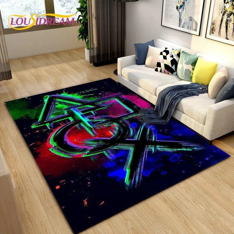 Cartoon Gamer Game Controller Area Rug Large,Carpets Rug for Living Bedroom Sofa Doormat Decoration,Kids Play Non-slip Floor Mat