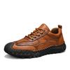 Zapatos Casuales de Cuero para Hombre Outdoor Alta Calidad Marrón Zapatillas de Hombre Suaves Homme Clásico Antideslizante con Cordones Zapatos Planos para Hombre Mocasines