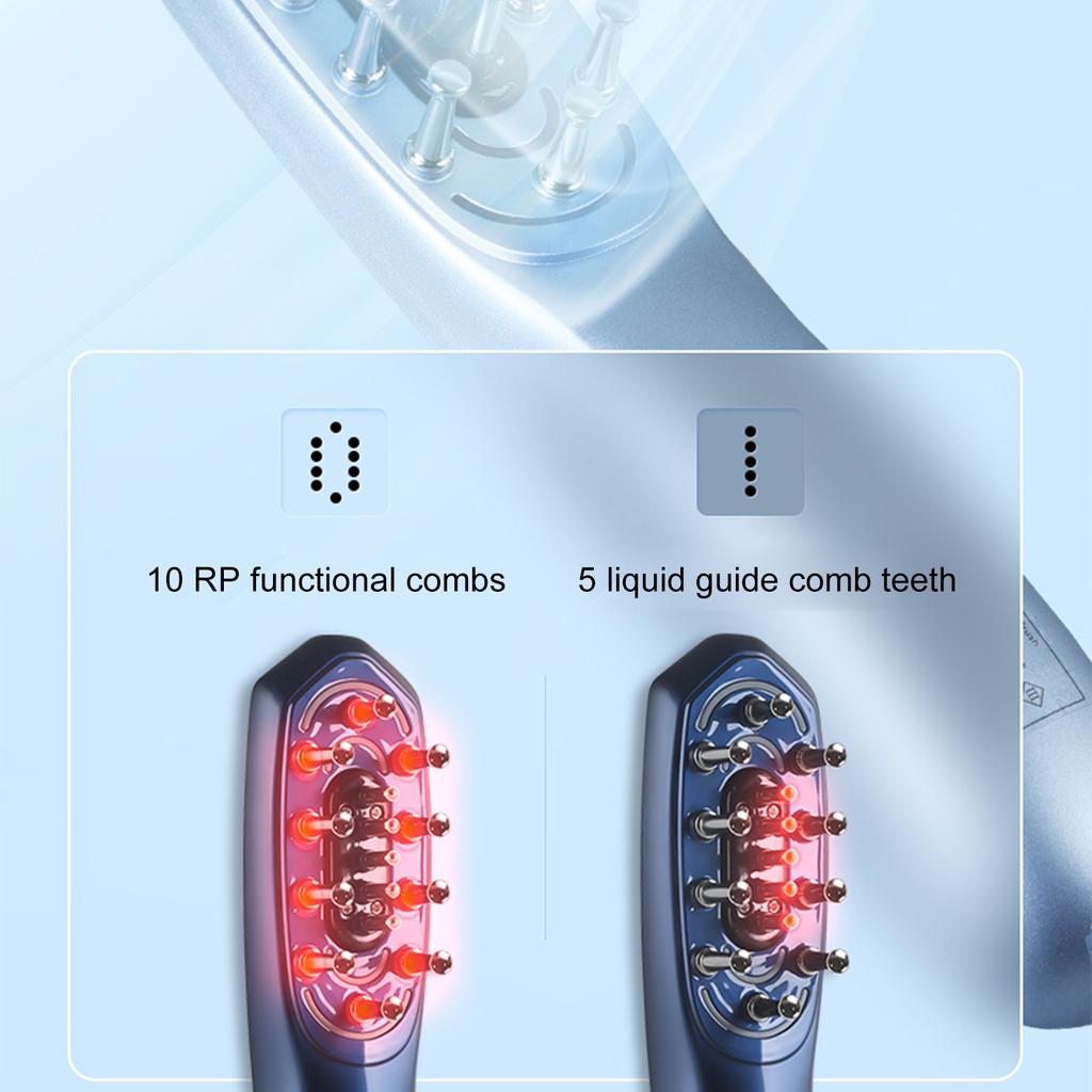 K·SKIN KD3808P Hair Growth Comb Liquid   Comb Hair Care Comb Microcurrent RF EP Scalp Massage Comb 4 LED Light Therapy Modes 10-Minute Auto Shutd