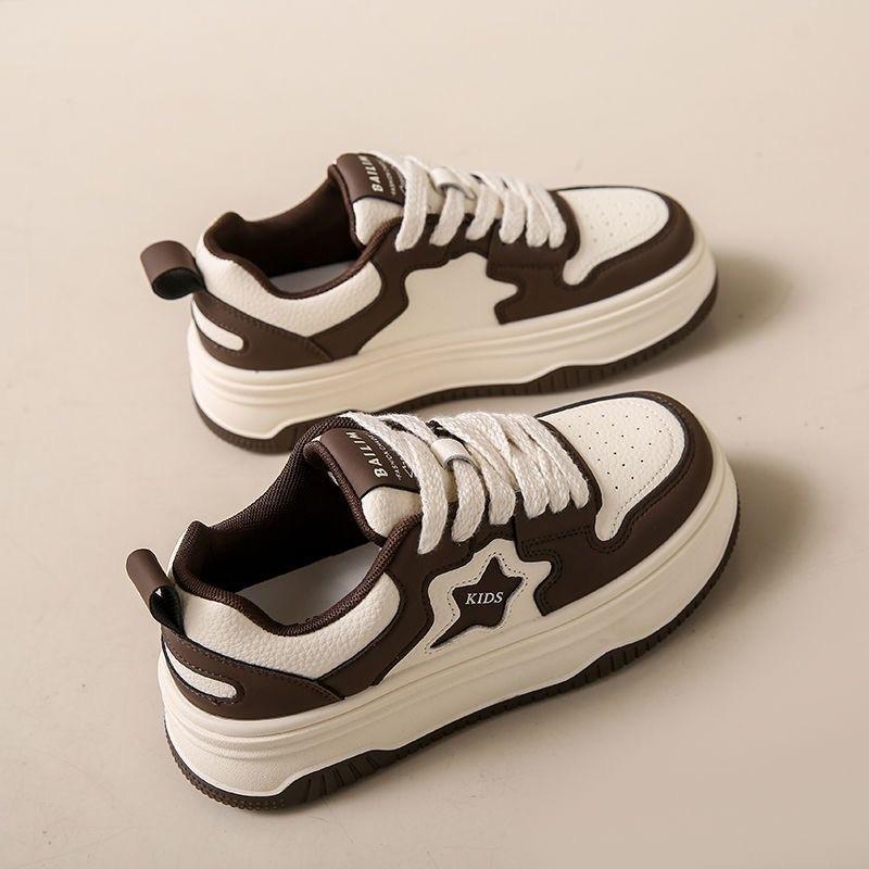 Women Platform Sneakers Star Design Lace Up Skateboard Flat Outdoor Comfortable Running Sports Shoes Tennis Jogging Sneakers