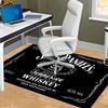 Jack Daniels Whiskey Rug Dark Wood Rivet Frame Logo Print Area Rug Floor Mat