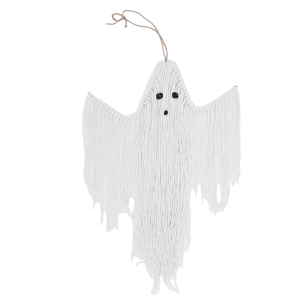 Decoração Fantasma Pendurada Estilo Boho Assustador Fantasma de Corda de Algodão Tecida à Mão para Arte de Parede Feriado Porta Janela