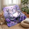 Kittens Playing with Butterflies in Forest Theme blanket Lightweight Warm Flannel Blanket Decorative Throw Blanket for Home Decoration