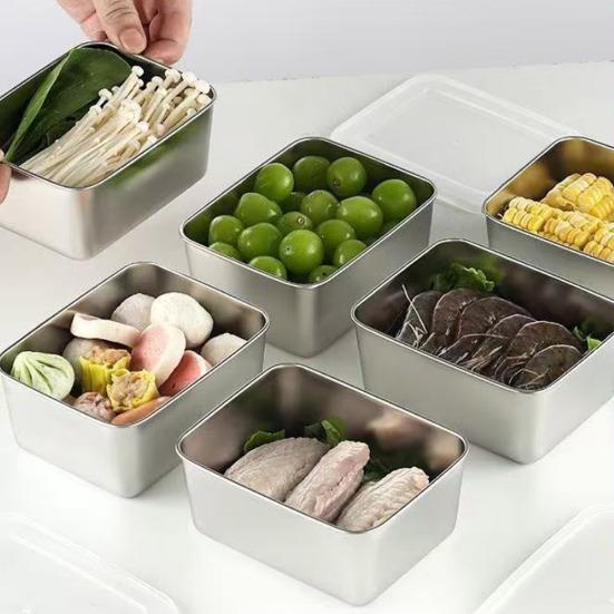1/2/3/4/5/6/8 ks Sada nádob na uskladnění potravin Obědový box Nerezové stohovatelné nádoby na svačinu