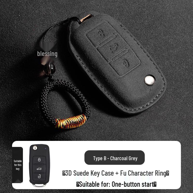 Volkswagen Wildleder Schlüsselhülle für Passat, Magotan, CC, Teramont X, Tiguan L, Tayron, Tayron X, Sagitar, Bora