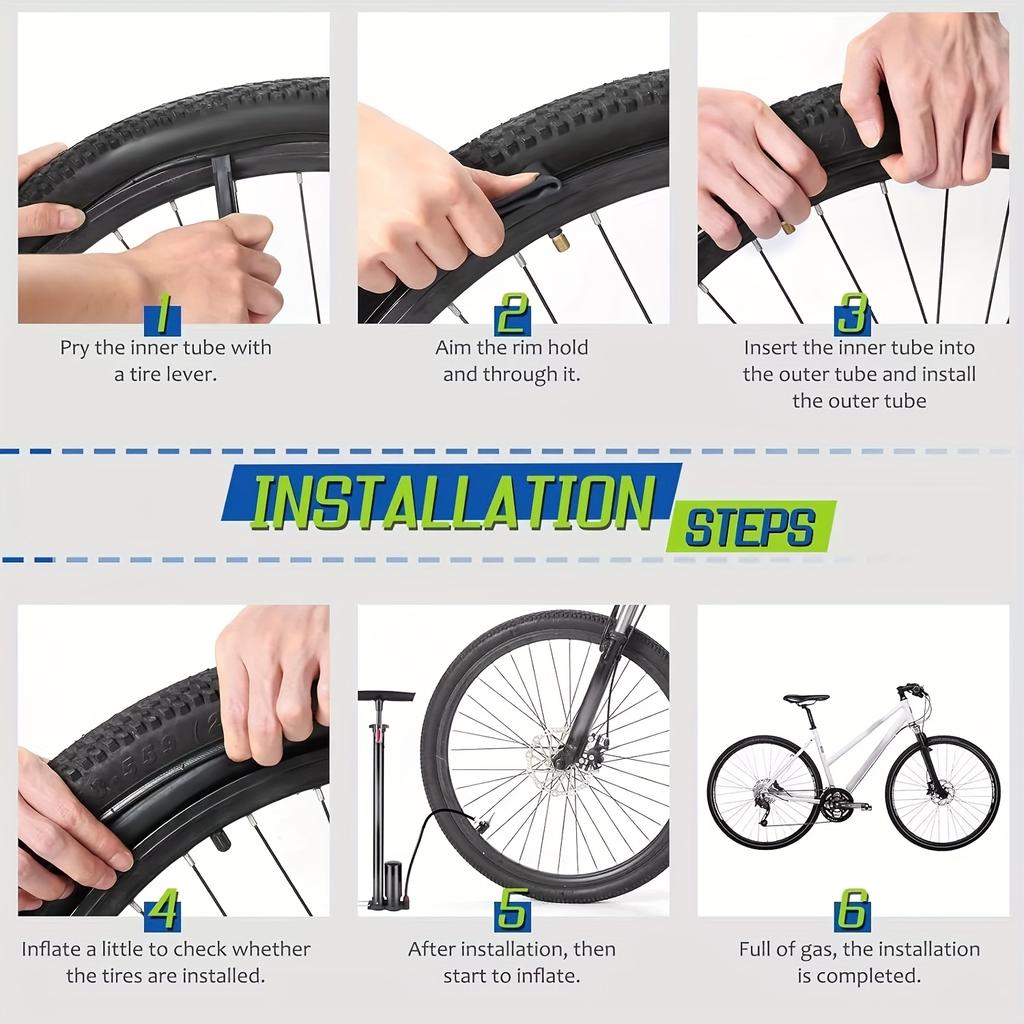 4Root 26Inch Tire Inner Tube Bicycle Rubber Tire Inner Tube Bicycle Tire Mountain Bike Inner Tube Bicycle Rubber Inner Tube width1.75Arrive2.125Inch