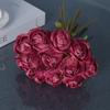 12PCS/bunch Multicolor Rose Artificial Flowers Green Stem Scene Landscaping Simulation Flower Rose Bridal Bouquet Silk Petals