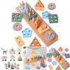 Wooden Geometric Shape Sorting Blocks For Early Learning And Preschool Education