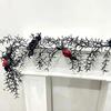 Halloween Simulierte Rose Ornament Simulierte Ranke Party Kunststoff Ornament Seidenblume Dekorative Hängedekoration Haus Garten 180cm