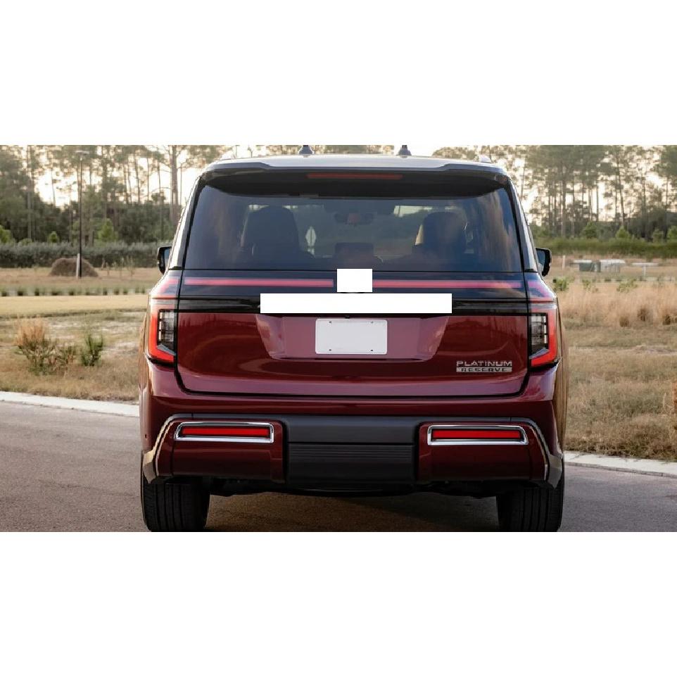 For Nissan Patrol Y63 Armada 2025 2026 ABS Chrome Rear Reflector Fog Light Lamp Cover Trim Bezel Frame Styling Garnish