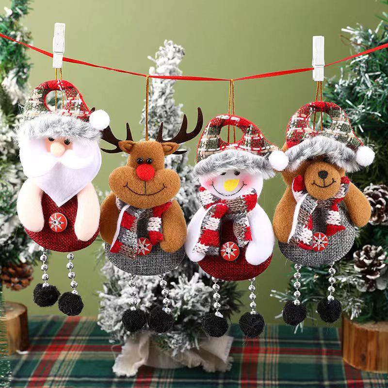 Santa Claus Fabric Doll Ornaments - Christmas Tree Decorations & Small Gift Pendants