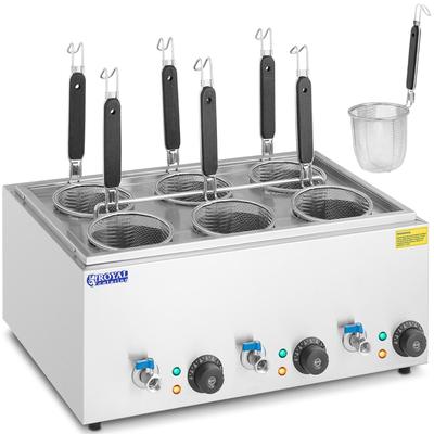 Pasta Cooker with Taps, 6 Baskets, 3 X 65 L, 3000 W