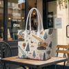 Cute Excavator Print Tote Bag Casual Lightweight Outdoor Carry Shoulder Bag for Daily Use