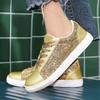 Stylish Brand Sport Shoes for Women Gold Shiny Trendy Female Running Sneakers Platform Flats Outdoor Fitness Walking Travel Shoe