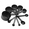 10pcs Black 15-250ml Volumetric Measuring Cup&Spoon Household Kitchen Seasoning Measuring Spoon with Scale Refined Cooking Acces