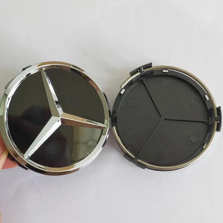 4 stycken 75 mm för Mercedes-Benz W166 W167 W176 W253 GLC GLK CLA/A/B/C/E/S-klass Bilhjulnavkåpor Skydd Dekorativa Tillbehör