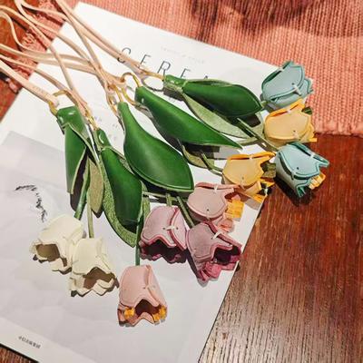 New Advanced Flower Cowhide Leather Bag Charm For Women's Bag Fashion Good Texture Hanging Bag Accessories