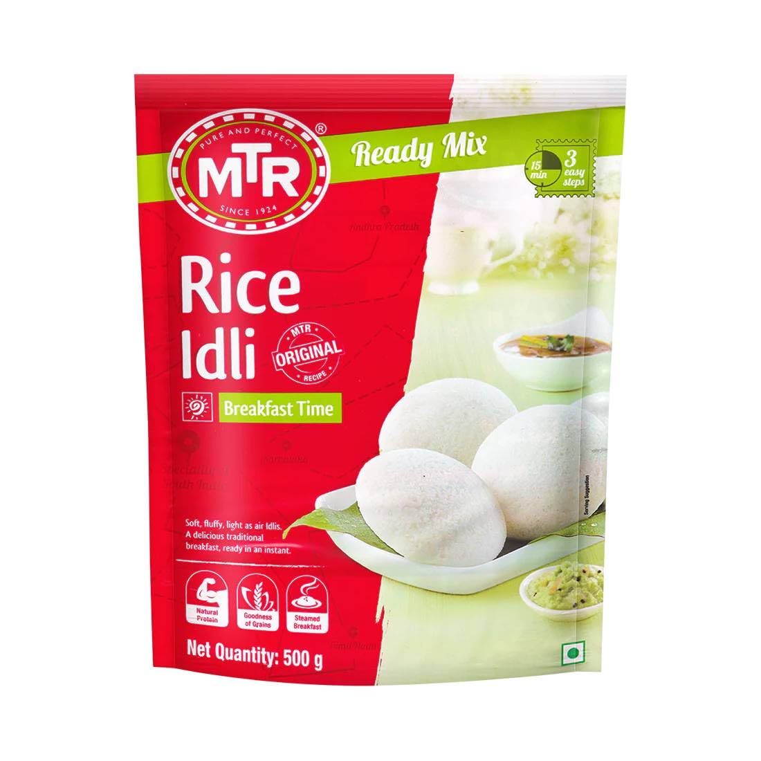 

MTR Rice Idli Mix 500g Ready To Cook Instant Breakfast Mix Soft South Indian Idli Batter Easy 3 Step Preparation