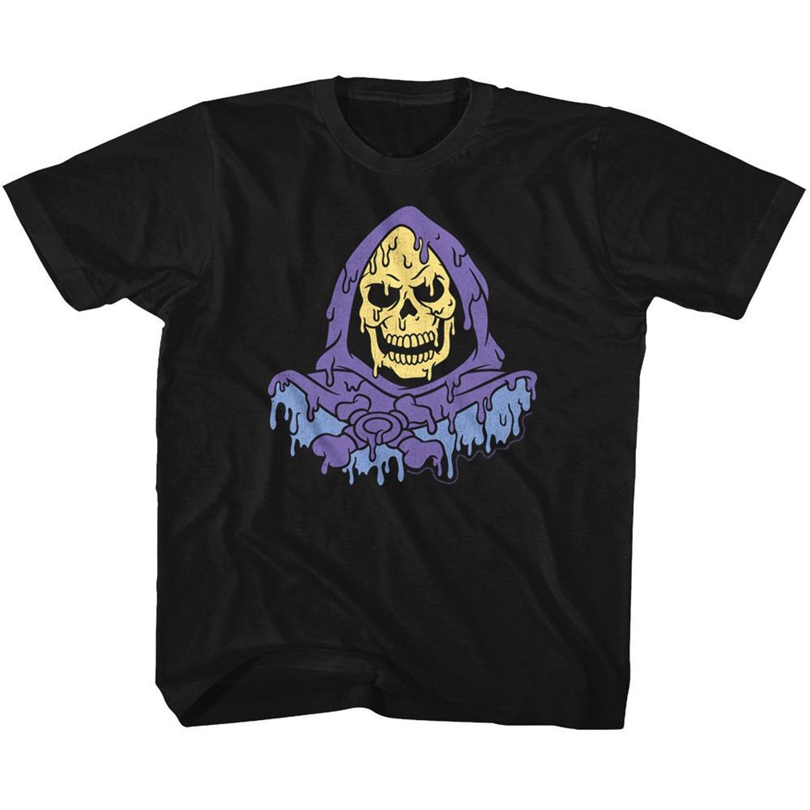 Masters Of The Universe Melty Skeletor Black Youth T-Shirt 2XL